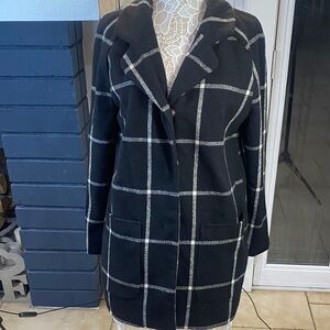 Old Navy Black and Gray Plaid Blazer Vintage